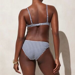 French Bikini Top And Bottom in Blue Gingham